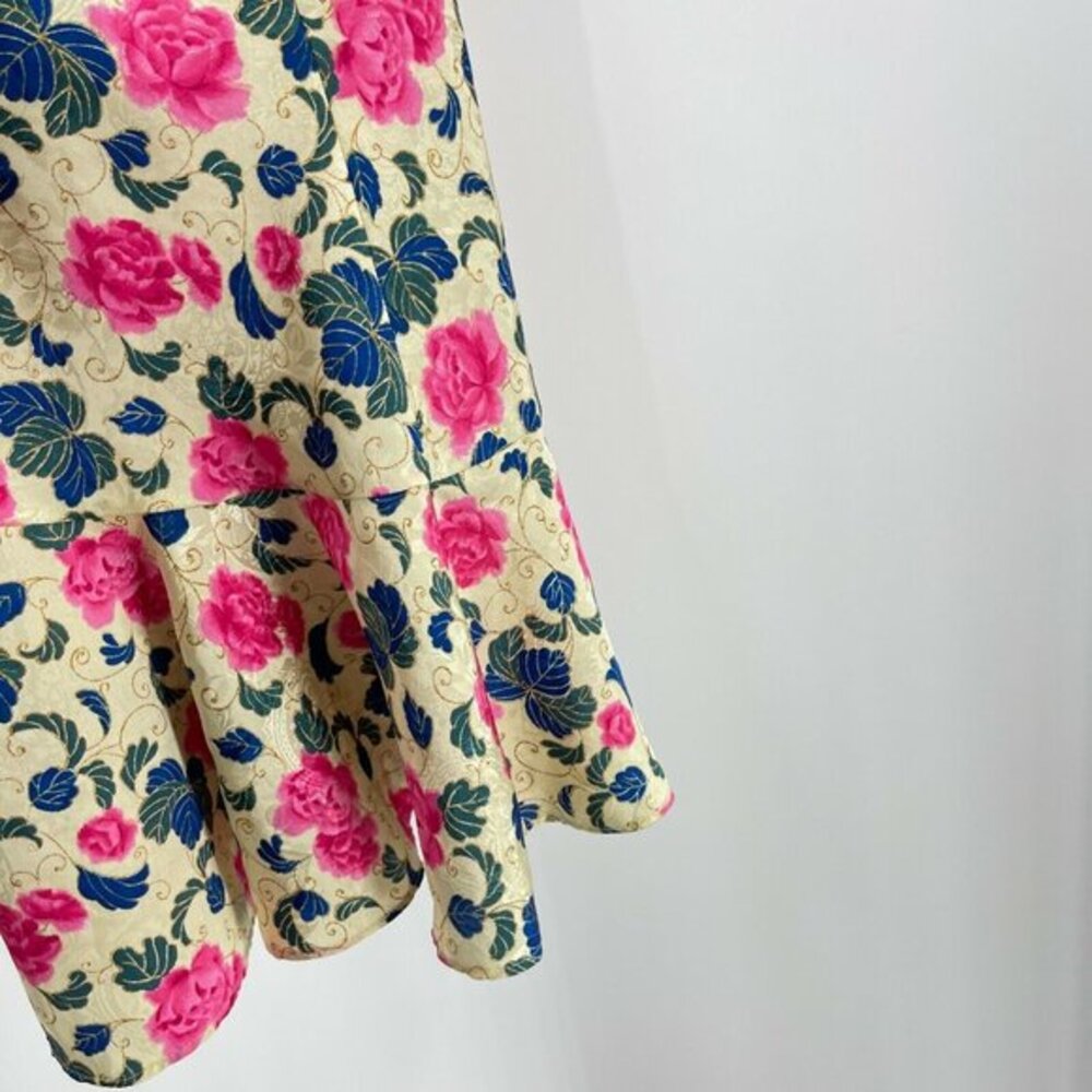 Victoria's Secret Dress Cream Blue Pink Floral Mini Y2K Grunge V-Neck Strap Sz M - Picture 4 of 7